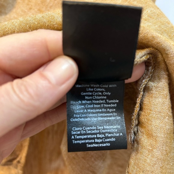 Harve Benard Washable Linen Sleeveless Blouse Size L Boho Natural Beachy Hippie - Picture 7 of 7